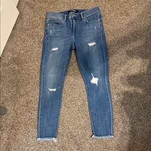 Express Distressed Skinny Jeans in Blue